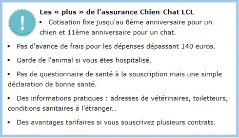 Offres assurance chien et chat du LCL 